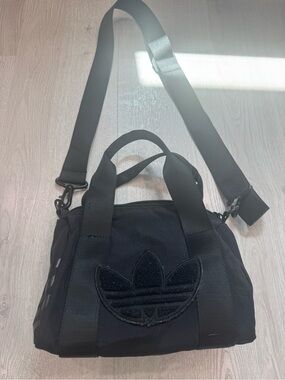 EUC Adidas | Black Mini Duffle | Trefoil Chenille | Crossbody Bag